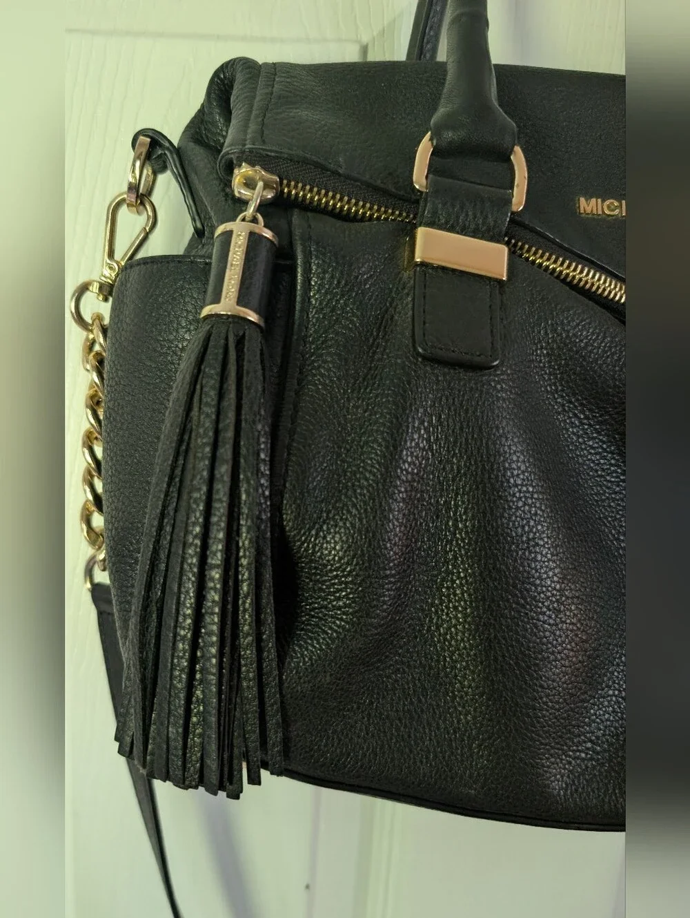 Michael Kors Weston Bag In Black Pebbled Leather